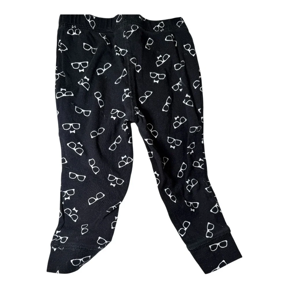 Carter's Baby Boy 9M Vest Pants‎ Jeans 6pc Lot Gray Black Blue Fox Glasses Print